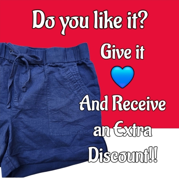 New York & Company Navy Blue Women's Cuffed Shorts Size Medium Elastic Waistband - Picture 13 of 13